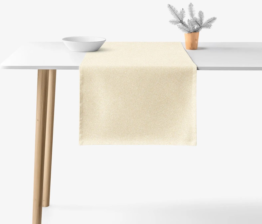 Goldea vianočný exkluzívny behúň na stôl - zlatý s trblietkami 20x120 cm