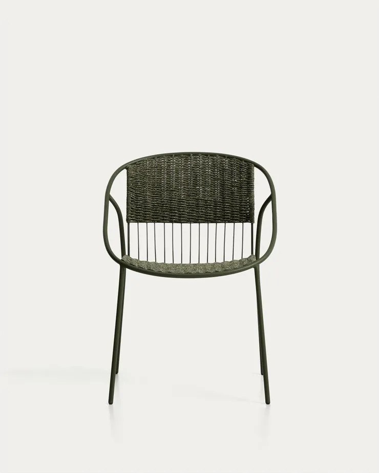 Tmavozelená záhradná stolička Atrani – Kave Home