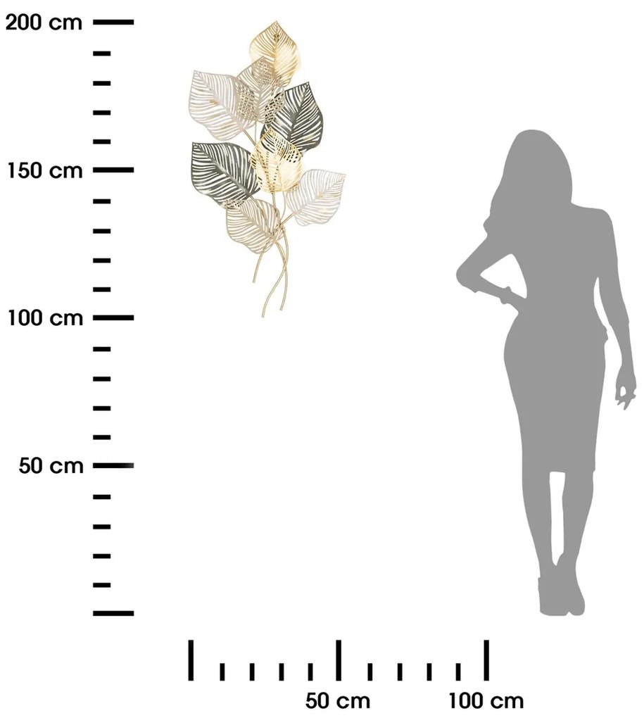 Kovová dekorácia na stenu Nadia 100x53 cm