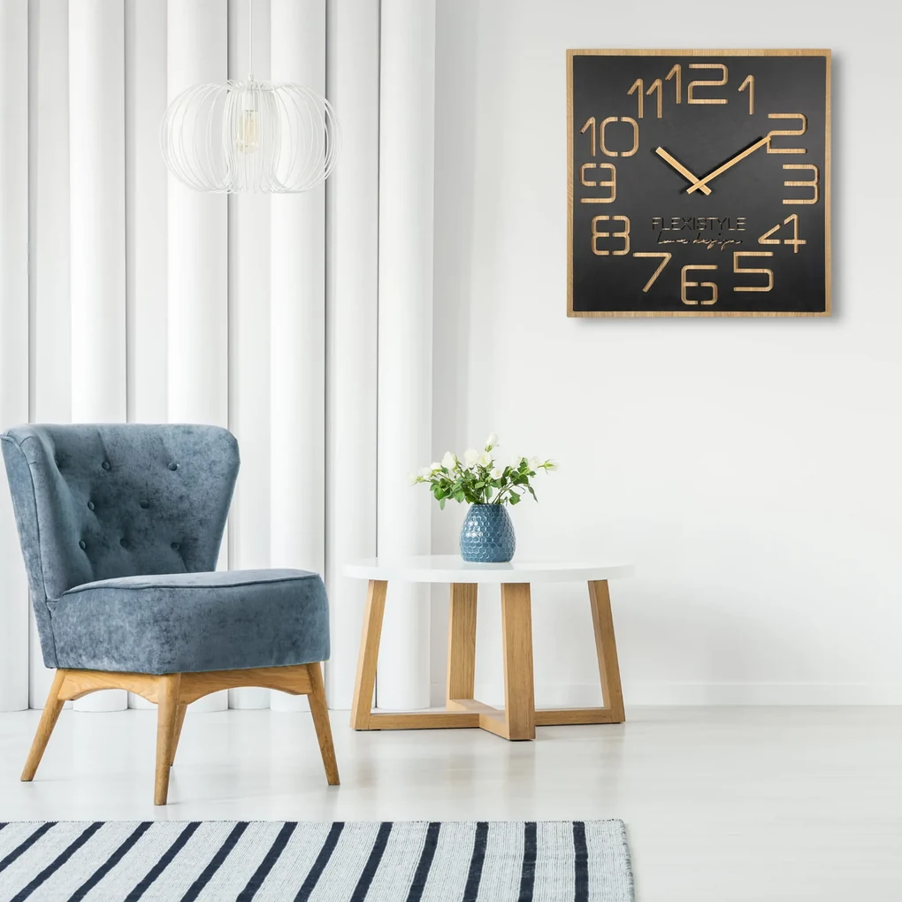 Dekorstudio Moderné drevené hodiny EKO Digits - 60cm