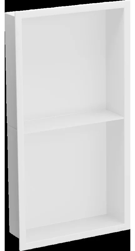 Mexen X-Wall-R zapustená polička s okrajom a poličkou 60 x 30 cm, biela - 1920603010S