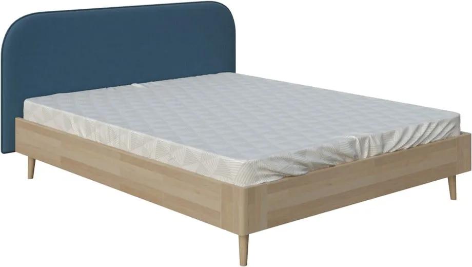 Modrá dvojlôžková posteľ PreSpánok Lagom Plain Wood, 140 x 200 cm