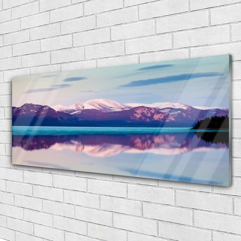 Obraz plexi Hory jazero príroda 125x50 cm