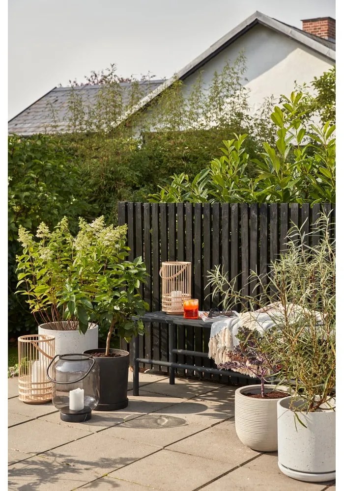 Súprava 2 čiernych kvetináčov Hübsch Hureno Picco