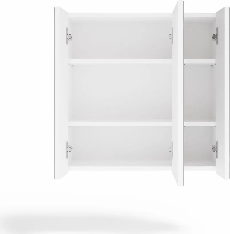 Závesná kúpeľňová skrinka so zrkadlom POLA 3L biela