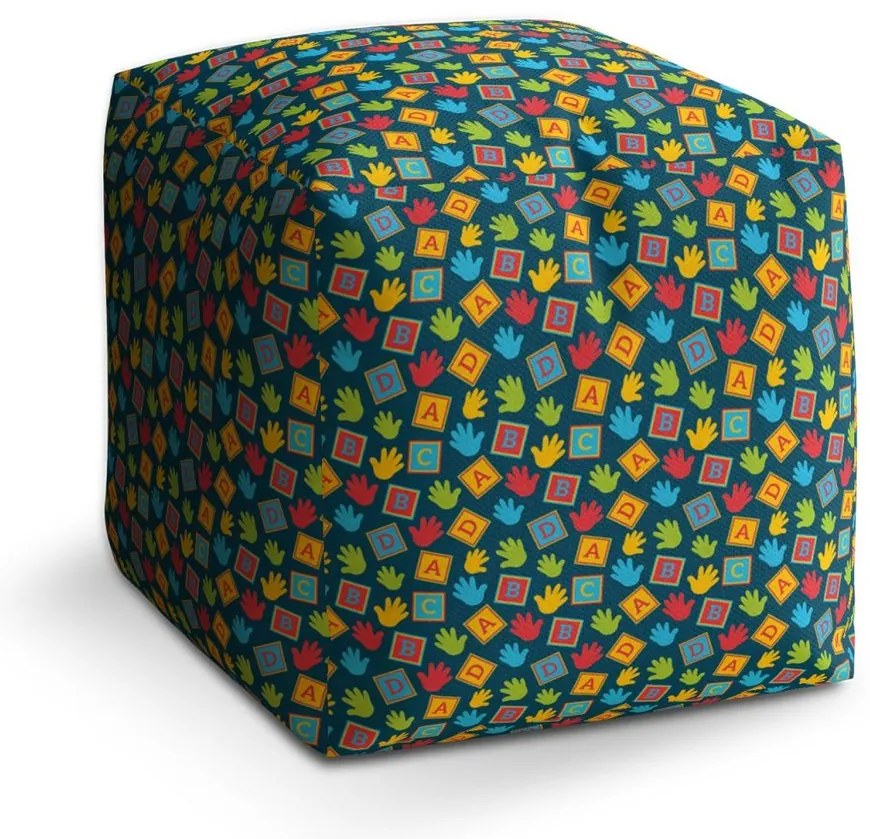Taburet Cube ABC, farebná