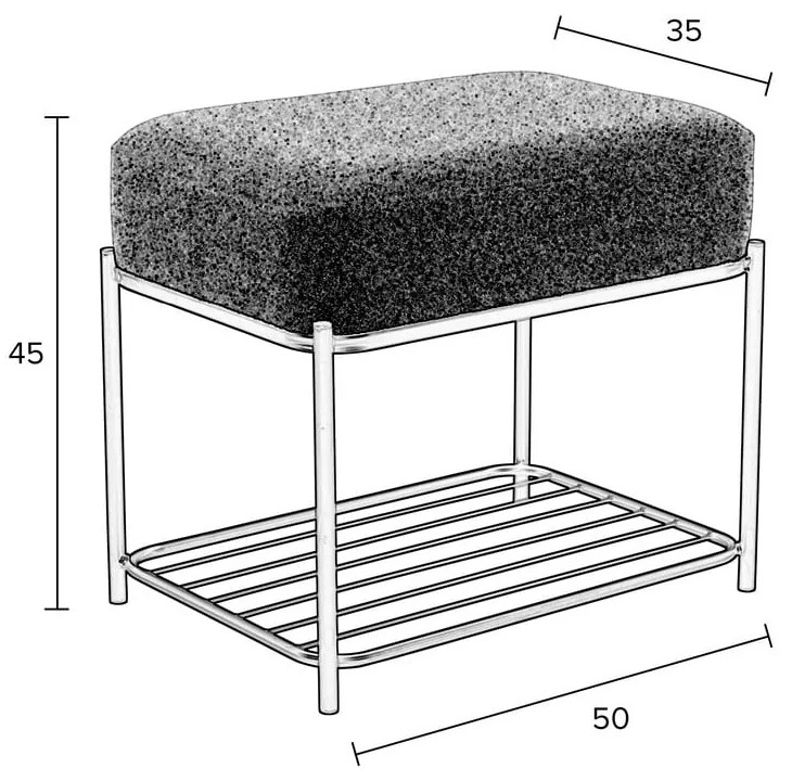 Svetlosivý taburet Milou – White Label