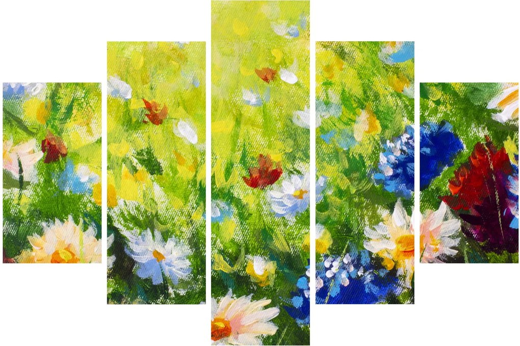 Obraz rozkvitnutej lúky, olejomaľba (150x105 cm)