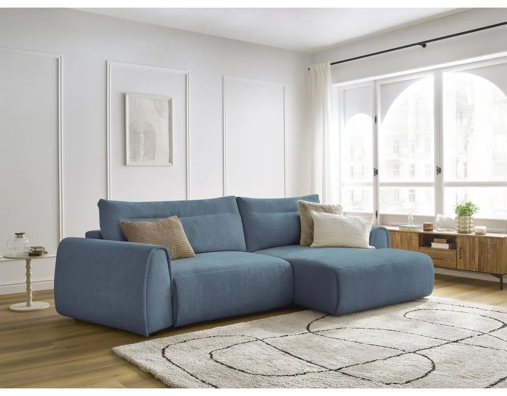 Modrá rohová pohovka Aden – Bobochic Paris