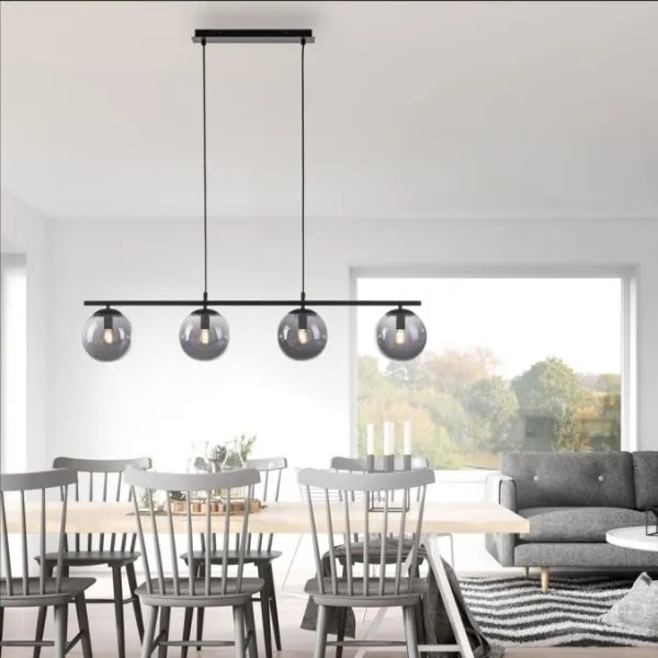 JUST LIGHT. 14604-18 - Luster na lanku WIDOW 4xE14/25W/230V čierna