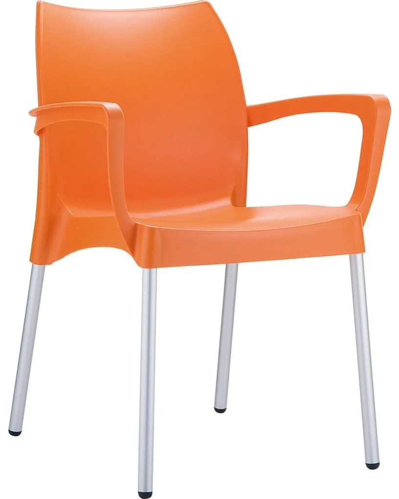 DOLCE záhradná stolička s podrúčkami orange