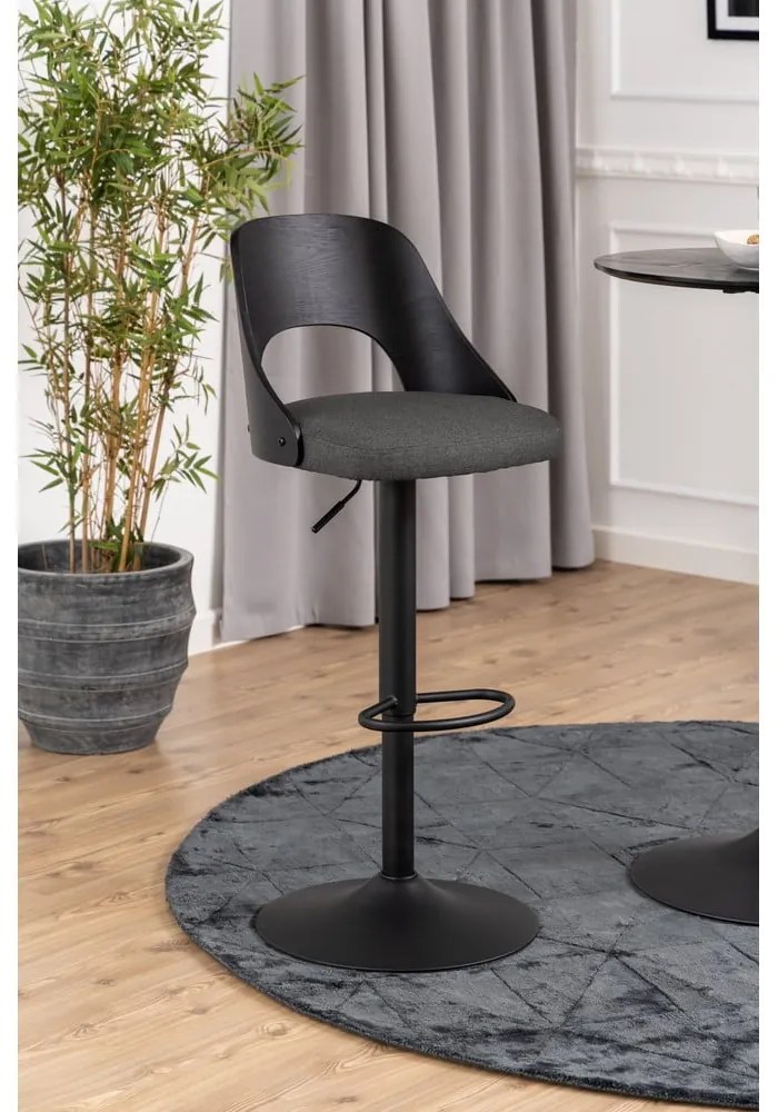 Tmavosivé barové stoličky v súprave s nastaviteľnou výškou 2 ks (výška sedadla 84 cm) Lucy – Actona