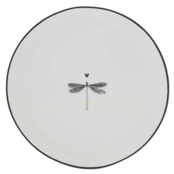 Cake Plate 16cm White/Dragonfly