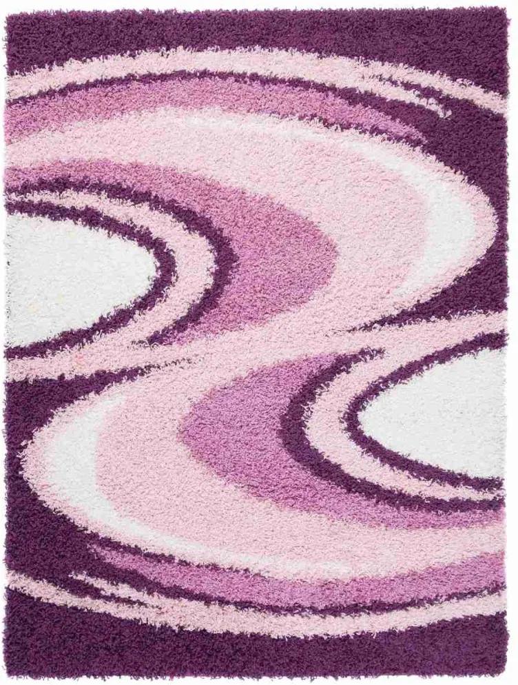 Kusový koberec Shaggy Loca Janio fialový, Velikosti 80x150cm
