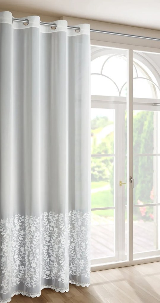 ZÁCLONA NA KRÚŽKOCH EVA MINGE INGA 140X250 CM BIELA