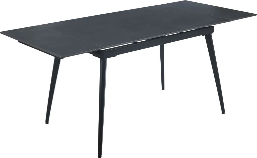Vintino Rozkladací jedálenský stôl KORVIN 120–180 cm – grafit mat / čierna oceľ