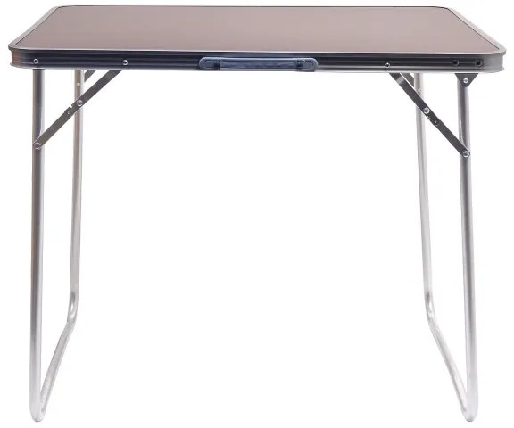 Skladací kempingový stôl hnedá/chróm