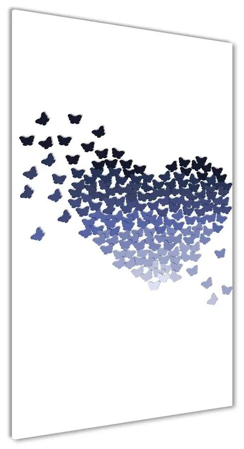 Foto obraz akryl do obývačky Srdce z motýľov pl-oa-70x140-f-78453445