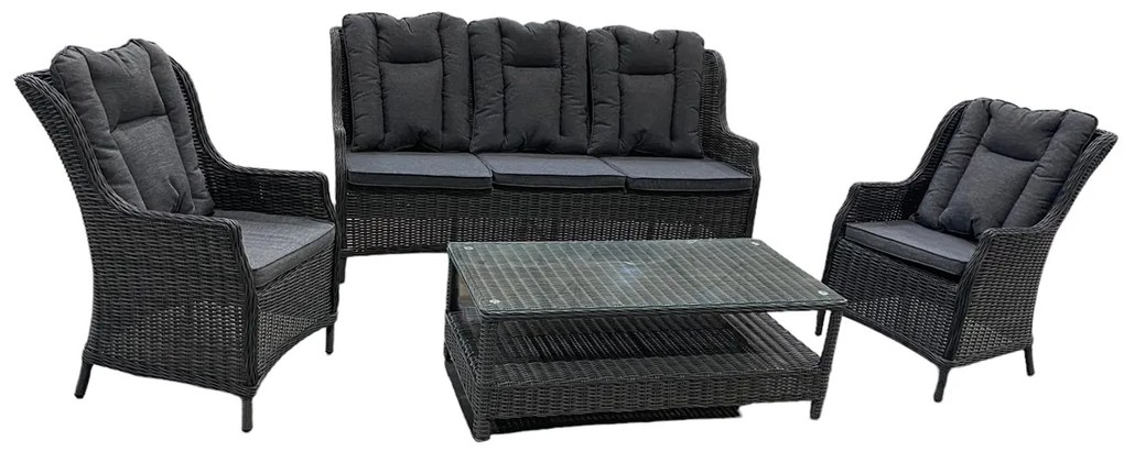 Záhradná sedacia súprava KINGSTON 3 Farba: tmavosivý melír