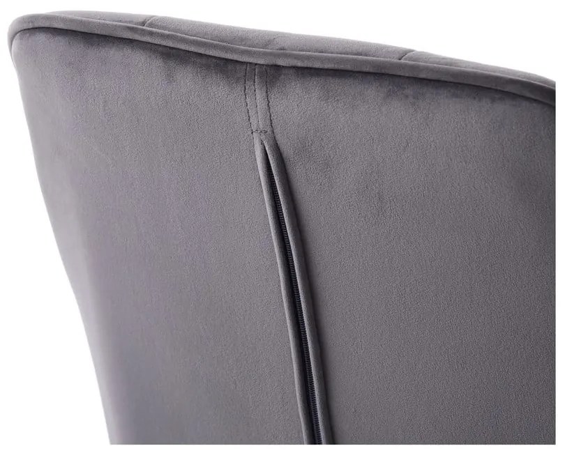 Sivé čalúnené jedálenské kreslá v súprave s podrúčkami 2 ks Nolan Square – Unique Furniture