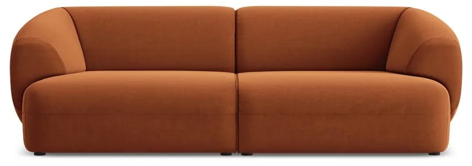Oranžová zamatová pohovka 232 cm Moana – Makamii