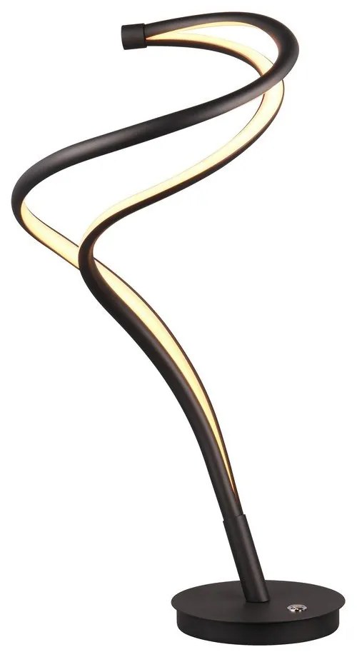 Čierna LED stolová lampa s kovovým tienidlom (výška 56 cm) Nala – Trio Select