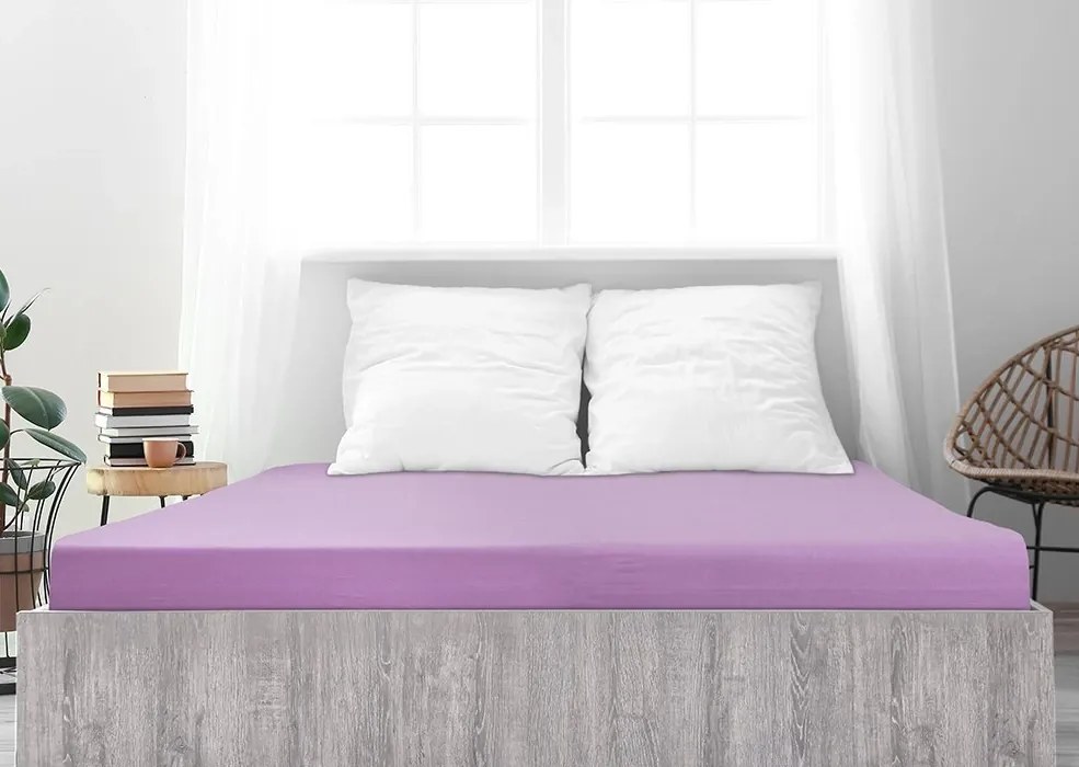 Jersey plachta z mako bavlny LUXORA 180x200 cm fialová