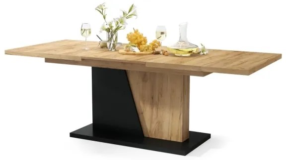 Rozkladací jedálenský stôl NINO dub craft/čierny