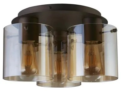 Searchlight 88911-3MO - Stropné svietidlo SWEDEN 3xE27/60W/230V priemer 39 cm hnedá/dymová