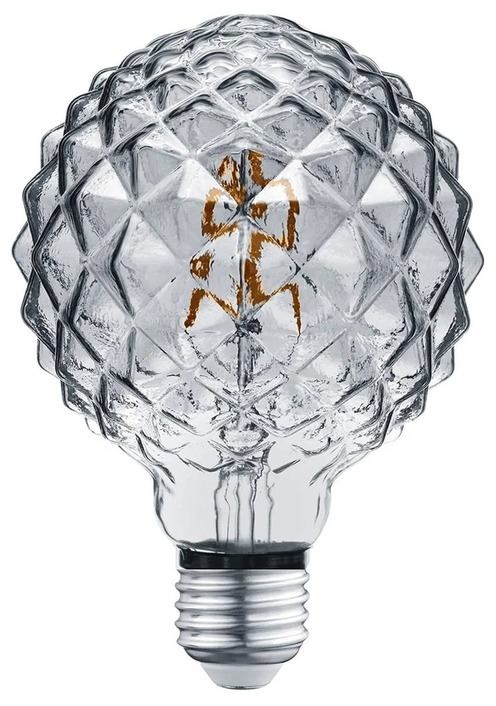 LED Globe žiarovka E27 4W 3 000 K štruktúra dymová