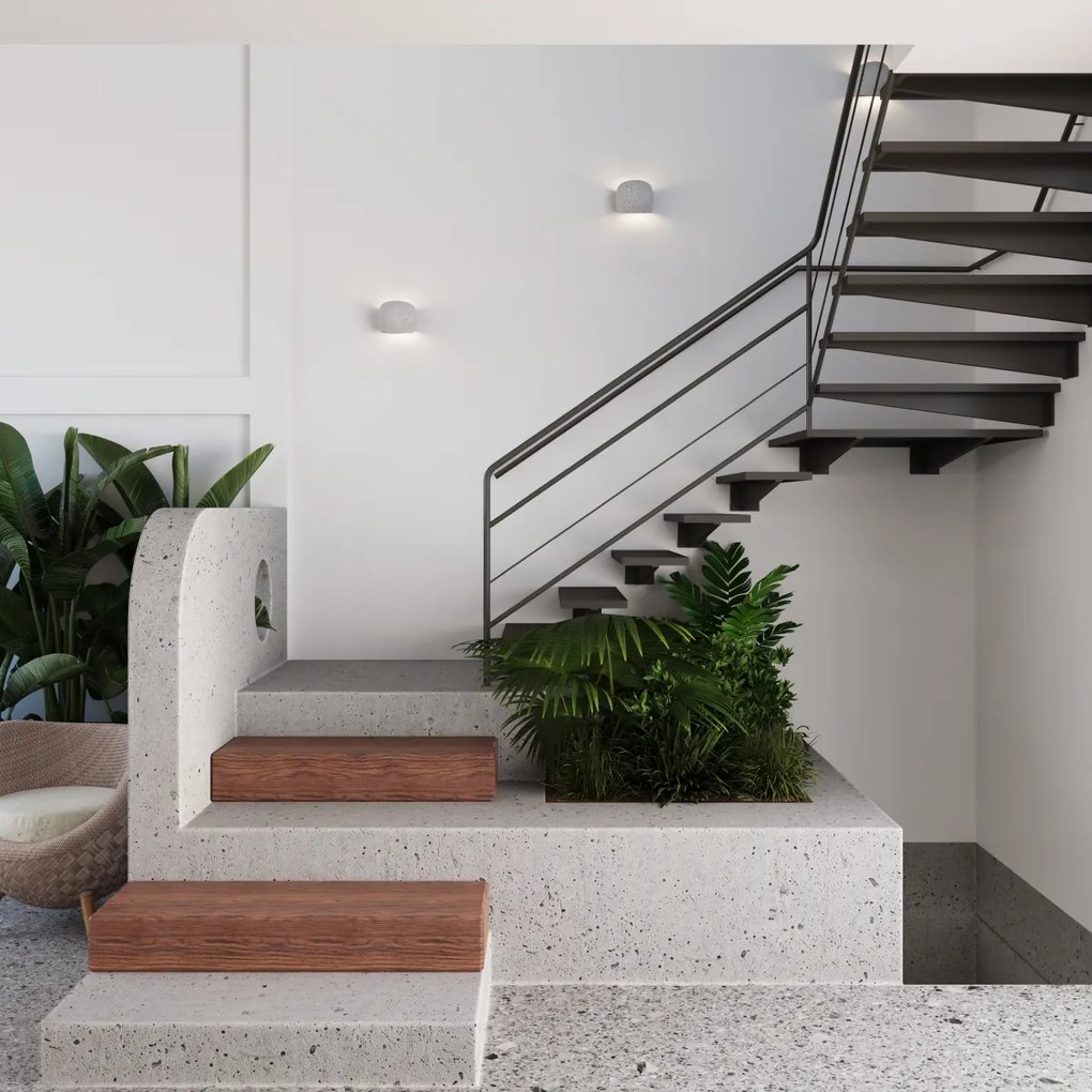 Nástenné svietidlo Globe, 1x betónové tienidlo