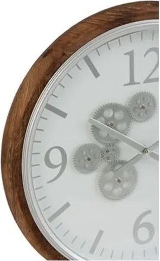 Nástenné hodiny s dreveným rámom a ozubenými kolieskami Laudine S - Ø 52 * 7 cm