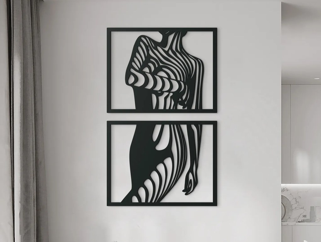 drevko 2-dielny obraz Pôvab ženy Rozmer obrazu: 44,5 x 27,5 cm, Farba dekorácie: Čierna