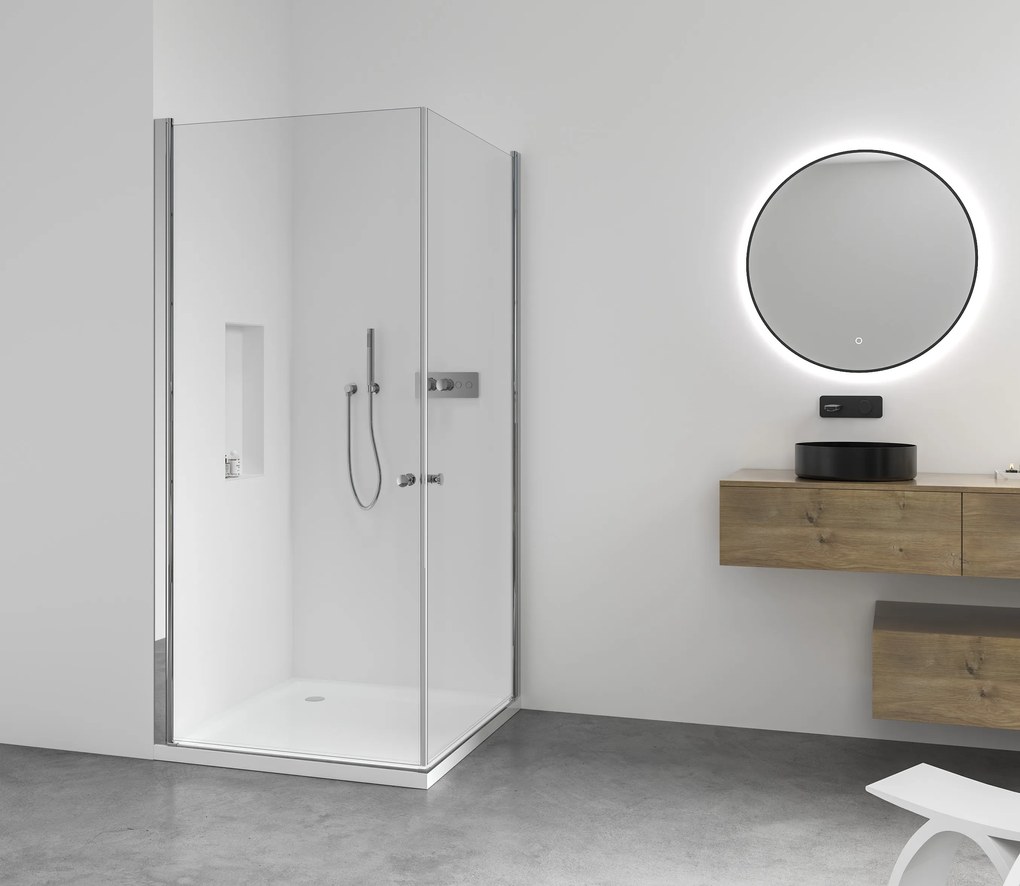 CERANO - Sprchovací kút Antelo Duo L/P - chróm, transparentné sklo - 120x70 cm - krídlový, CER-CER-8050BD147