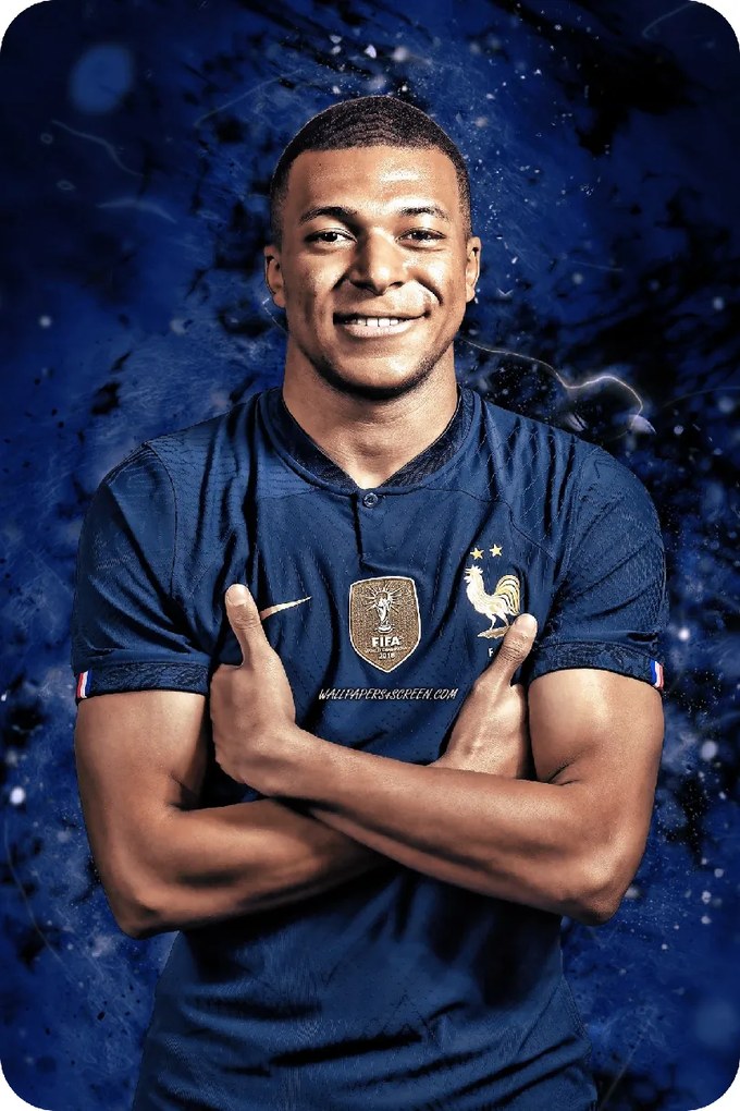 Kylian Mbappé - textilná nálepka na stenu