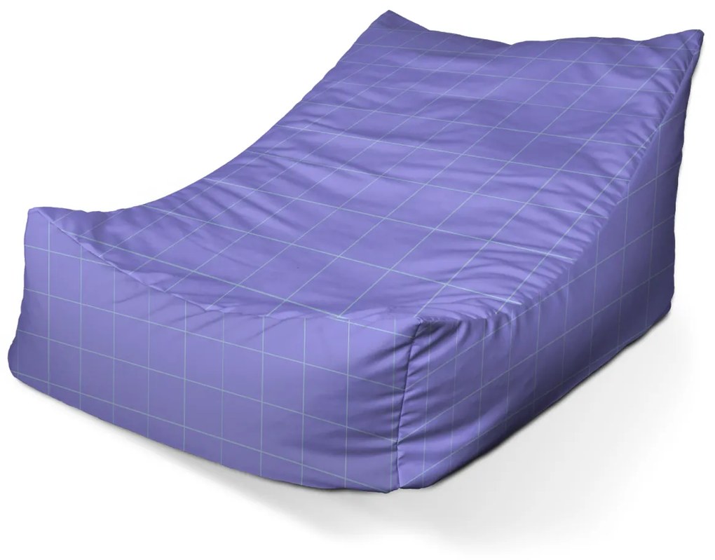 Sablio Sedací vak Lounge Štvorcový vzor fialovej - 80 x 95 x 50 cm
