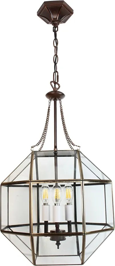 Závěsná lampa Transparent 35*35*153 cm E14/max 3*25W - 35*35*153 cm E14/max 3*25W