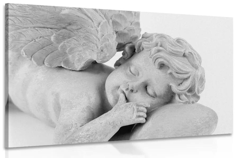Obraz čiernobiely spiaci anjelik - 60x40