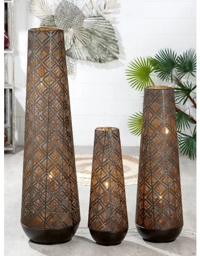 Orientálna kovová stojaca lampa CONE