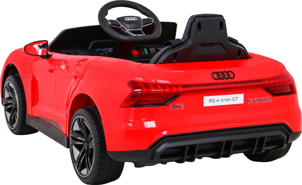 Ramiz Elektrické autíčko Audi RS E-Tron GT pre deti červené + diaľkové ovládanie + pohon 4x4 + rádio MP3 + LED + EVA