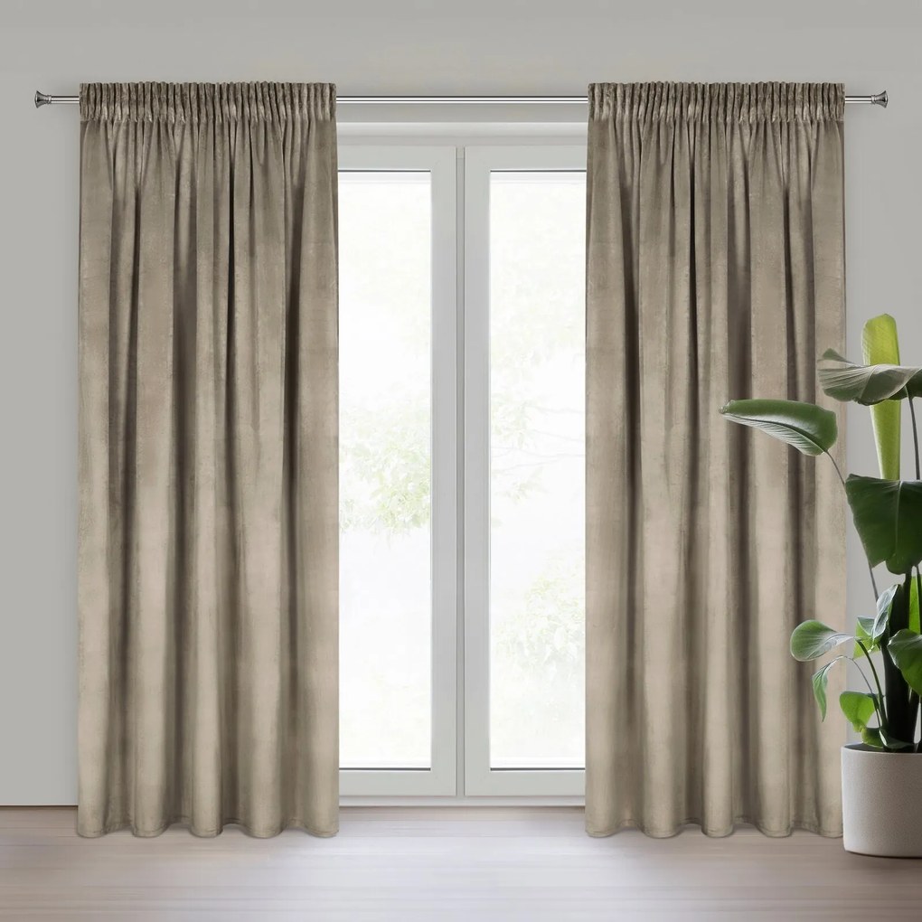 ZATEMŇOVACÍ ZÁVES NA PÁSKE ROSA 140X270 CM HNEDÁ