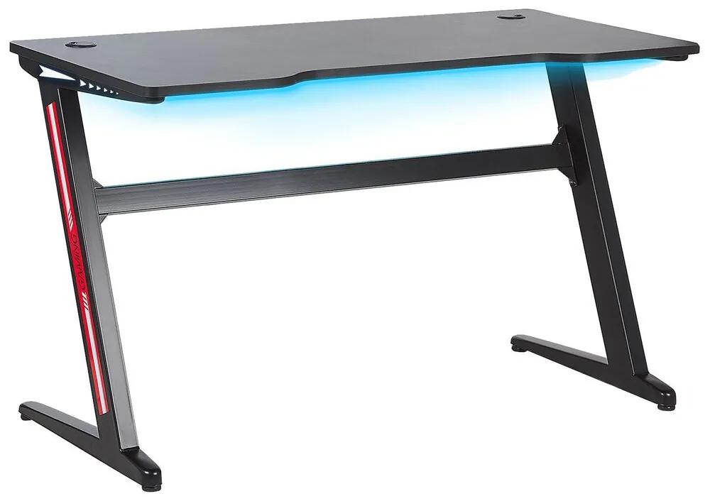 Herný stôl RGB LED 120 x 60 cm čierny DARFUR Beliani