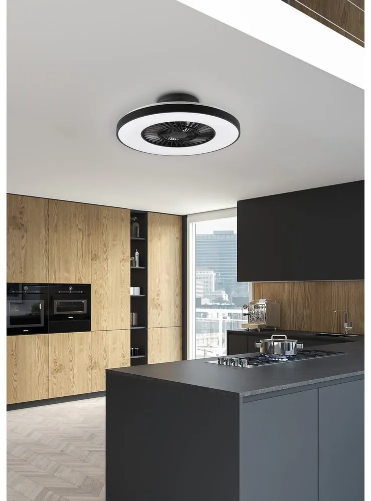 Matne čierne LED stropné svietidlo Halmstad – Reality