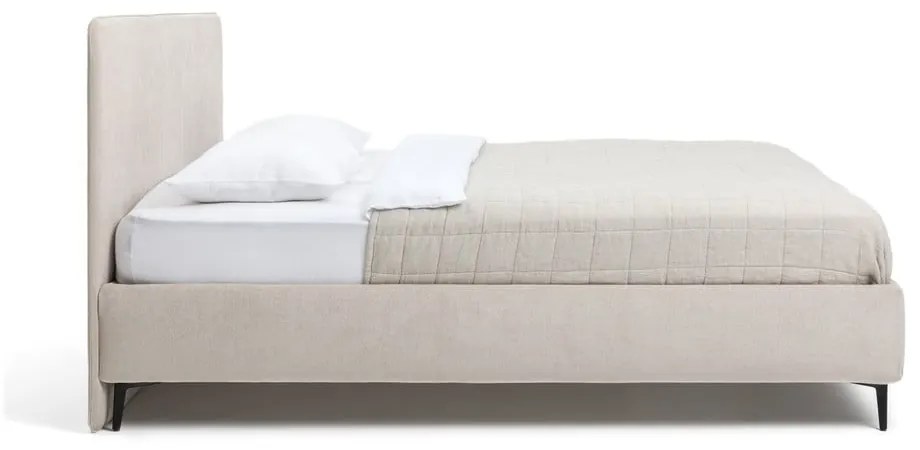 Béžová čalúnená dvojlôžková posteľ s roštom 160x200 cm Noira Slim – Bonami Selection