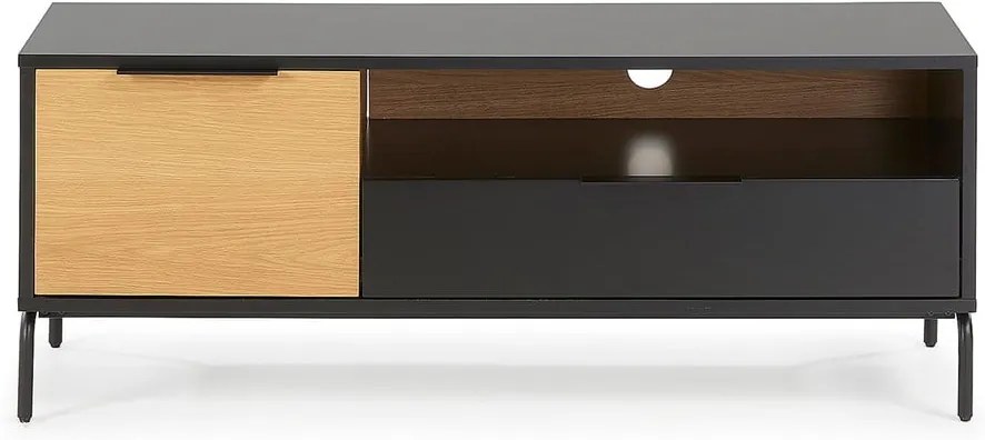 Čierno-hnedý TV stolík La Forma SAVOI, 120 x 50 cm