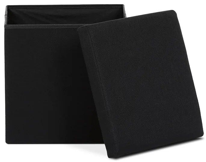 Autronic BONTEC Taburet s úložným priestorom, čierna, látka, TAB-461 BK2 Farba: Čierna