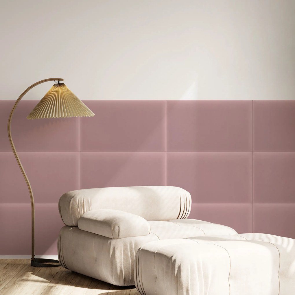 Zamatový čalúnený panel - Obdĺžnik - 40x30cm Farba: Ružová