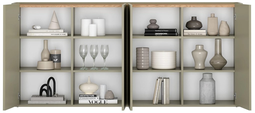 Komoda Elivo 200 cm - eukalyptus / dub baltic dune