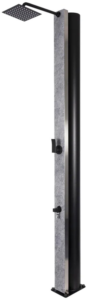 Solárna sprcha CRM Atlas Glass concrete 40 l so sprchou na nohy, Farba Nerezová