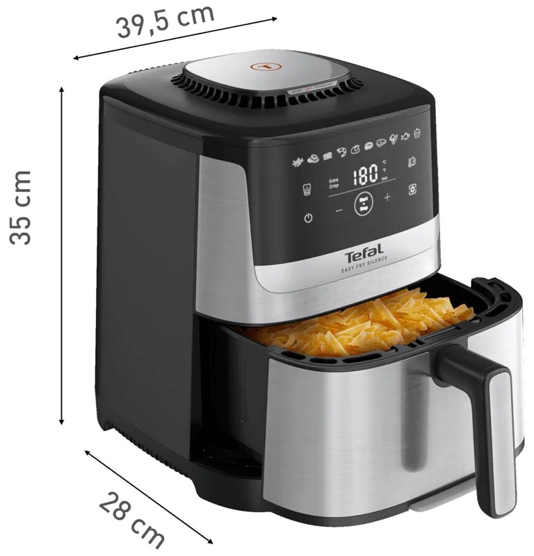 Teplovzdušná fritéza Tefal Easy Fry Silence EY552DE0 Nerezová/Čierna
